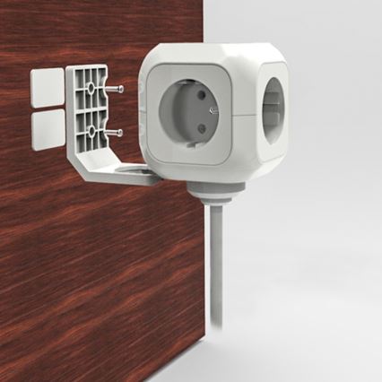 Przedłużacz sześcian 4x230V/2xUSB 5V 2m