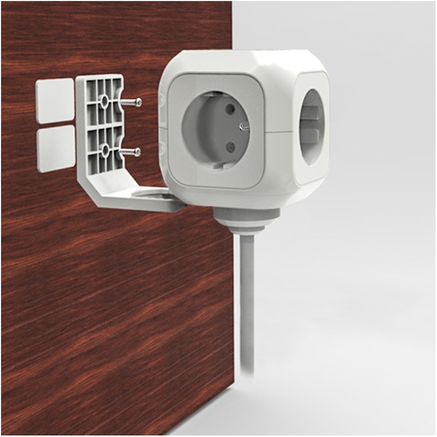 Przedłużacz sześcian 4x230V/2xUSB 5V 2m