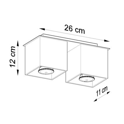 Oświetlenie punktowe QUAD 2 2xGU10/40W/230V czarne