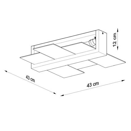 Plafon FENIKS 2 2xE27/60W/230V brzoza/buk