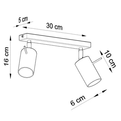 Oświetlenie punktowe RING 2 2xGU10/10W/230V biały