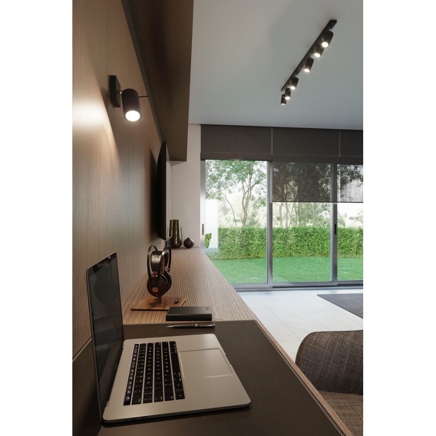 Sollux SL.0094 - Plafon RING 4 4xGU10/40W/230V czarny