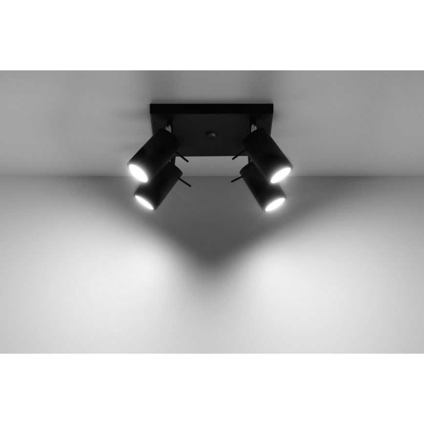 Oświetlenie punktowe RING 4 4xGU10/10W/230V czarny