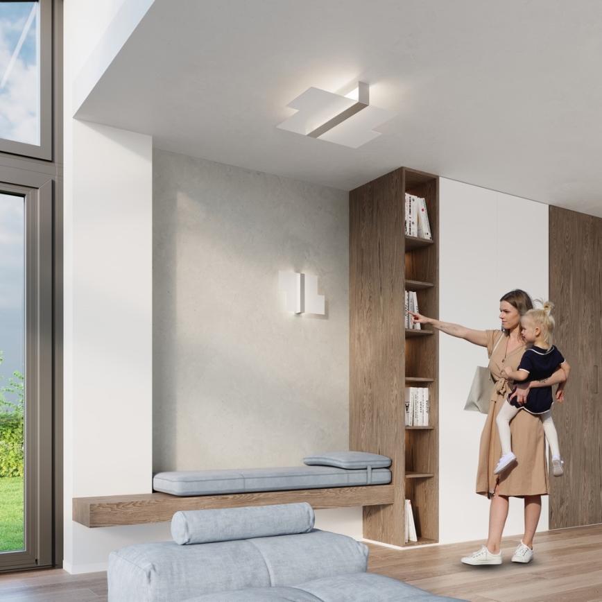 Lampa sufitowa MASSIMO 2xE27/60W/230V biała/chrom błyszczący