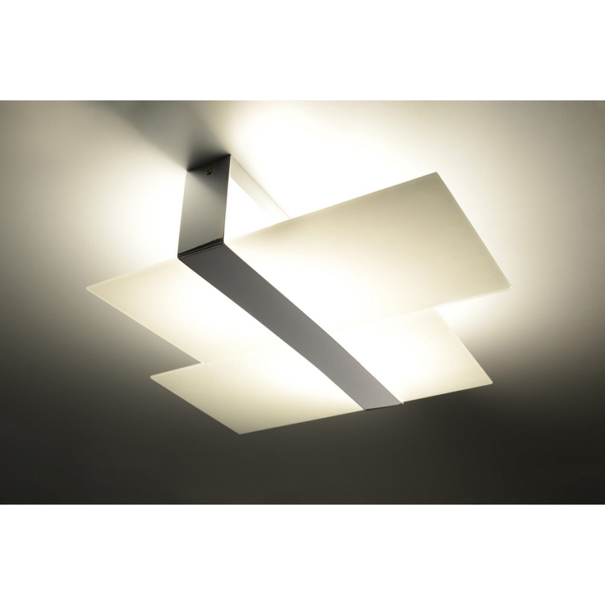 Lampa sufitowa MASSIMO 2xE27/60W/230V biała/chrom błyszczący