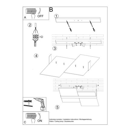 Lampa sufitowa MASSIMO 2xE27/60W/230V biała/chrom błyszczący