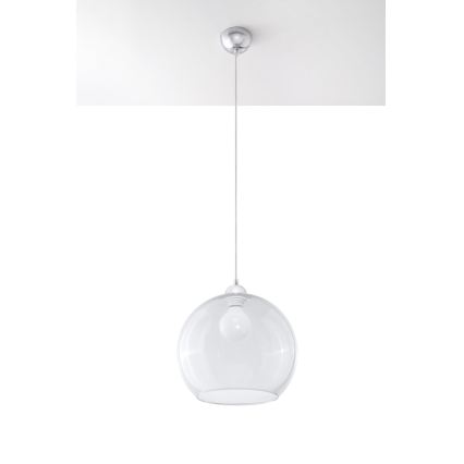 Lampa wisząca na lince BALL 1xE27/15W/230V śr. 30 cm przezroczysta