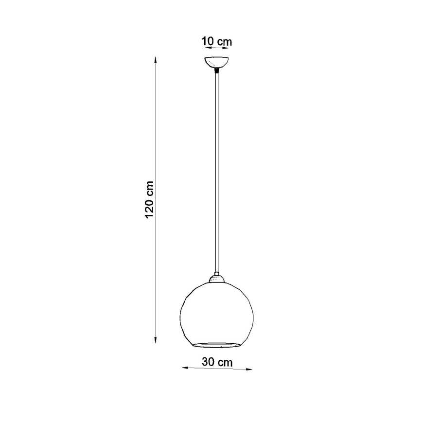 Lampa wisząca BALL na przewodzie 1xE27/15W/230V śr. 30 cm przezroczysta/błyszczący chrom