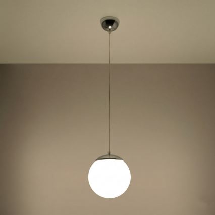 Lampa wisząca na przewodzie UGO 1xE27/15W/230V śr. 20 cm biała