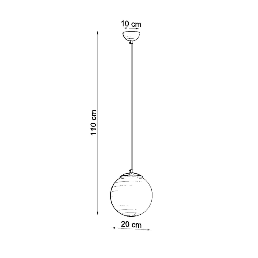 Żyrandol na lince UGO 1xE27/15W/230V śr. 20 cm biały/chrom błyszczący