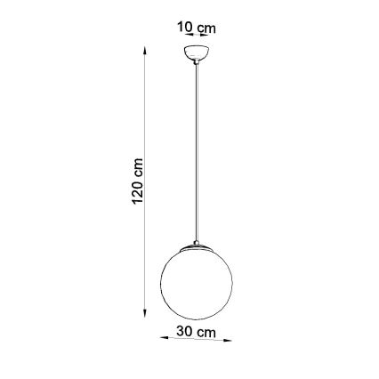 Żyrandol na lince UGO 1xE27/15W/230V średnica 30 cm biały/błyszczący chrom