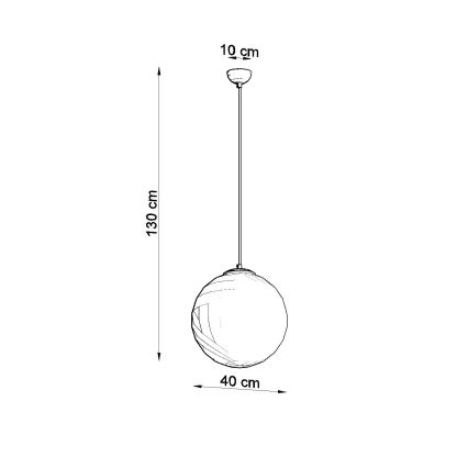 Lampa wisząca na lince UGO 1xE27/15W/230V Ø 40 cm, biała / chrom błyszczący