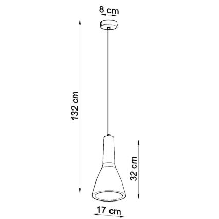Lampa wisząca na linkę EMPOLI 1xE27/15W/230V beton
