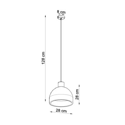 Żyrandol na lince DAMASO 1xE27/60W/230V beton