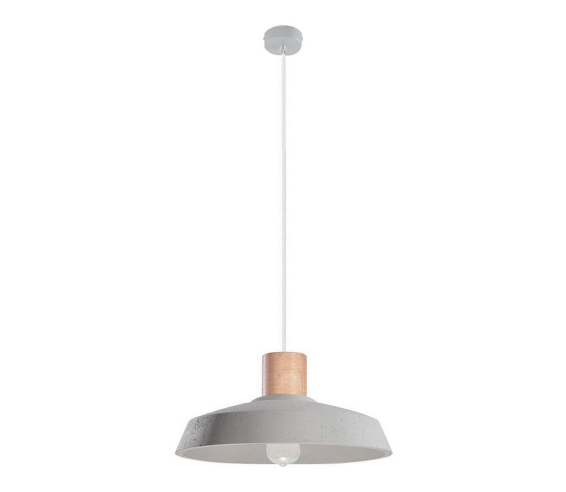 SL.0282 - Żyrandol na lince AFRA 1xE27/60W/230V szary/drewno naturalne