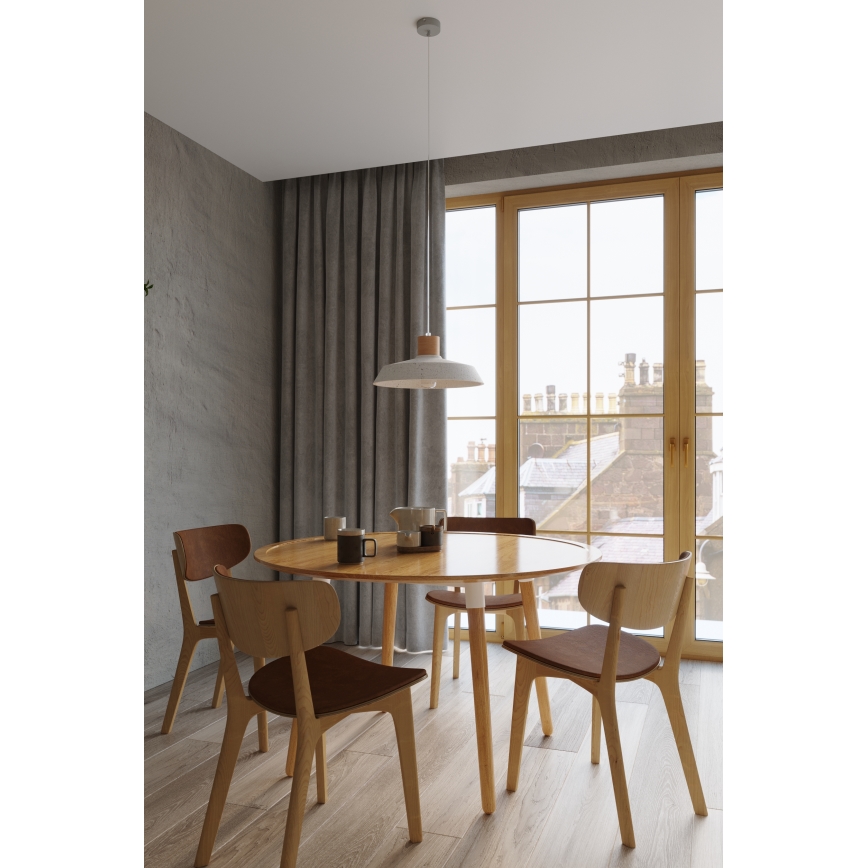 Sollux SL.0282 - Żyrandol na lince AFRA 1xE27/60W/230V biały/naturalny drewno