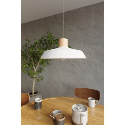 Sollux SL.0282 - Żyrandol na lince AFRA 1xE27/60W/230V biały/naturalny drewno