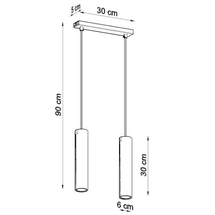 Żyrandol na lince LAGOS 2 2xGU10/10W/230V biały