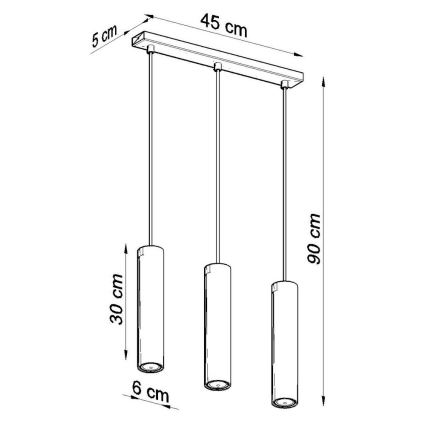 Żyrandol na lince LAGOS 3 3xGU10/10W/230V biały