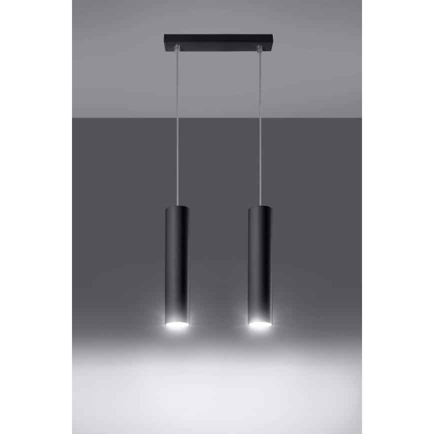Żyrandol na lince LAGOS 2 2xGU10/10W/230V czarny
