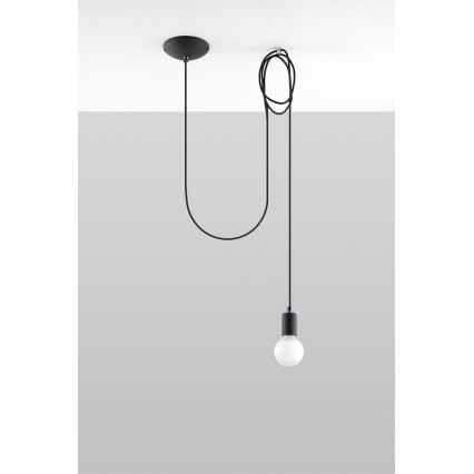Żyrandol na lince EDISON 1 1xE27/60W/230V pająk czarny