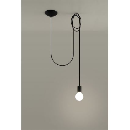 Żyrandol na lince EDISON 1 1xE27/60W/230V pająk czarny