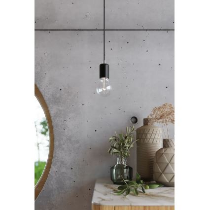 Żyrandol na lince EDISON 3 3xE27/60W/230V pająk czarny