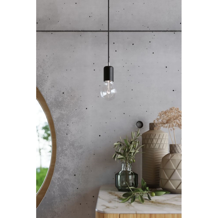 Żyrandol na lince EDISON 3 3xE27/60W/230V pająk czarny