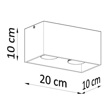 Oświetlenie punktowe QUAD 2xGU10/40W/230V