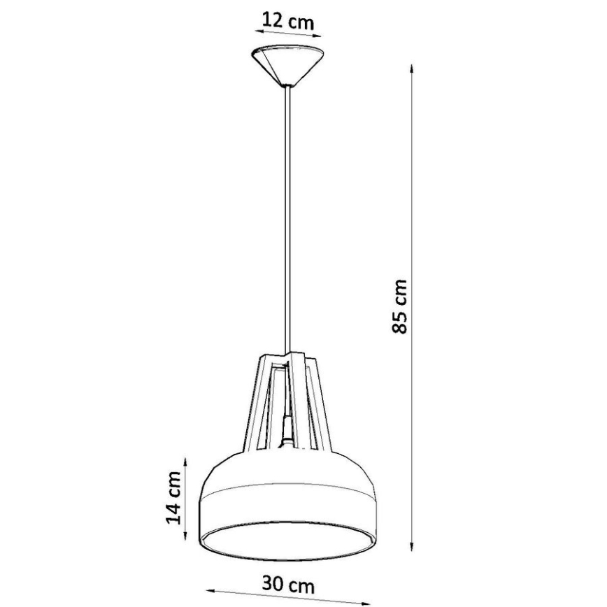 Żyrandol na lince CASCO 1xE27/60W/230V śr. 30 cm brzoza