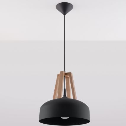 Żyrandol na lince CASCO 1xE27/60W/230V śr. 30 cm brzoza