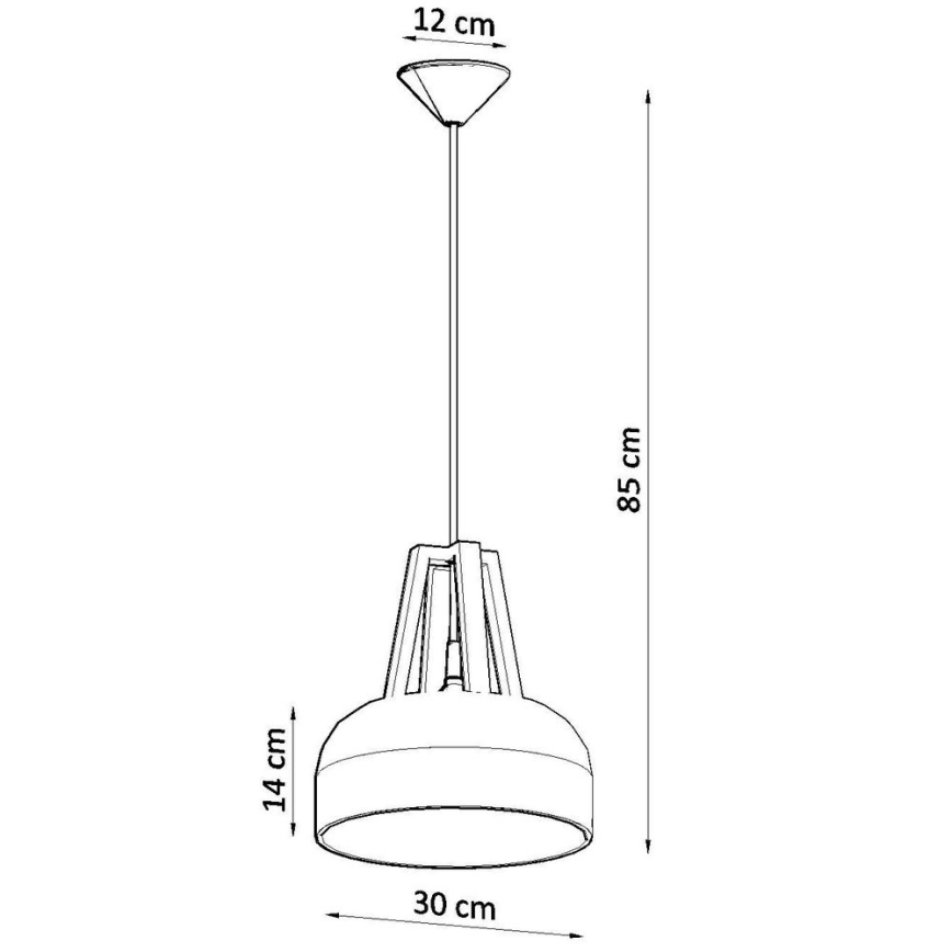 Żyrandol na lince CASCO 1xE27/60W/230V śr. 30 cm brzoza