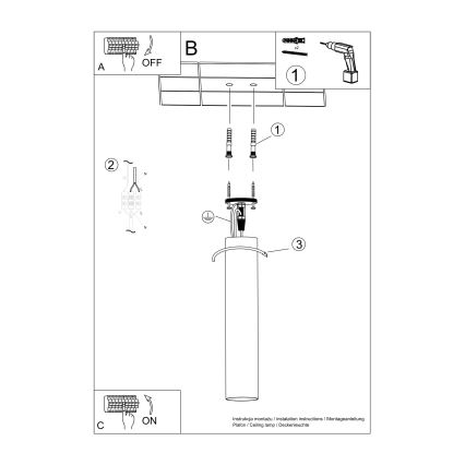 Oświetlenie punktowe LAGOS 1xGU10/10W/230V 30 cm czarne