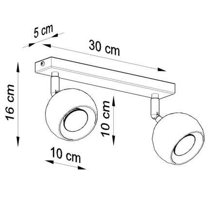 Oświetlenie punktowe sufitowe OCULARE 2xGU10/10W/230V