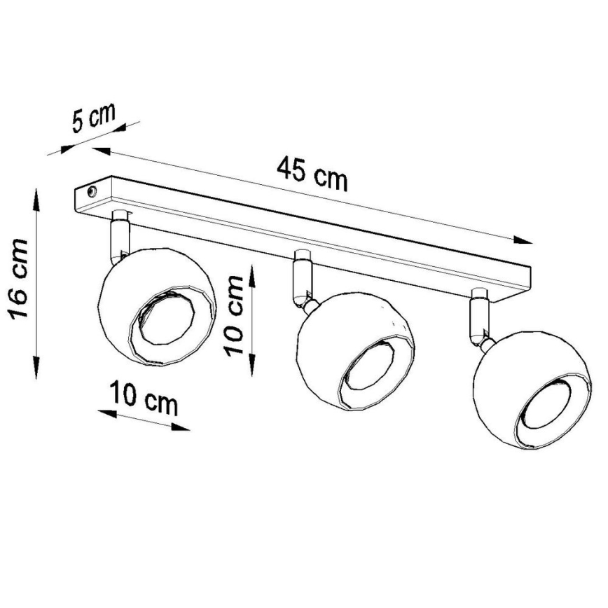 Oświetlenie punktowe sufitowe OCULARE 3xGU10/10W/230V