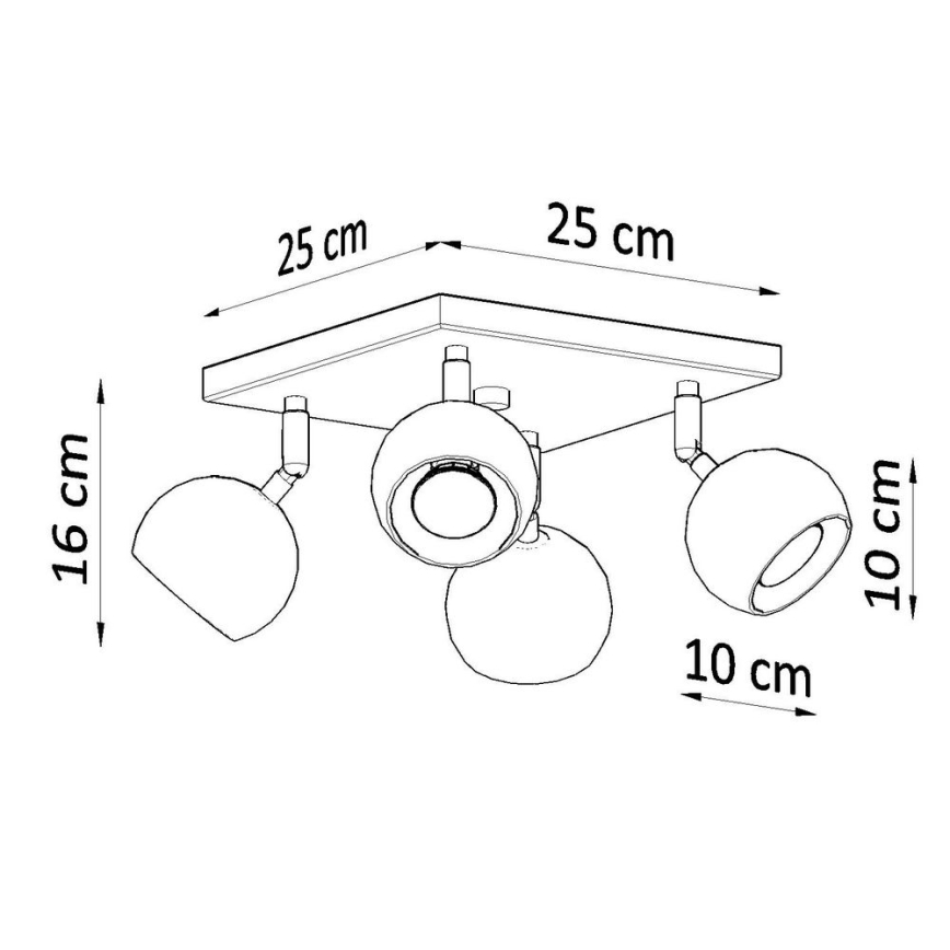 Oświetlenie punktowe sufitowe OCULARE 4xGU10/10W/230V