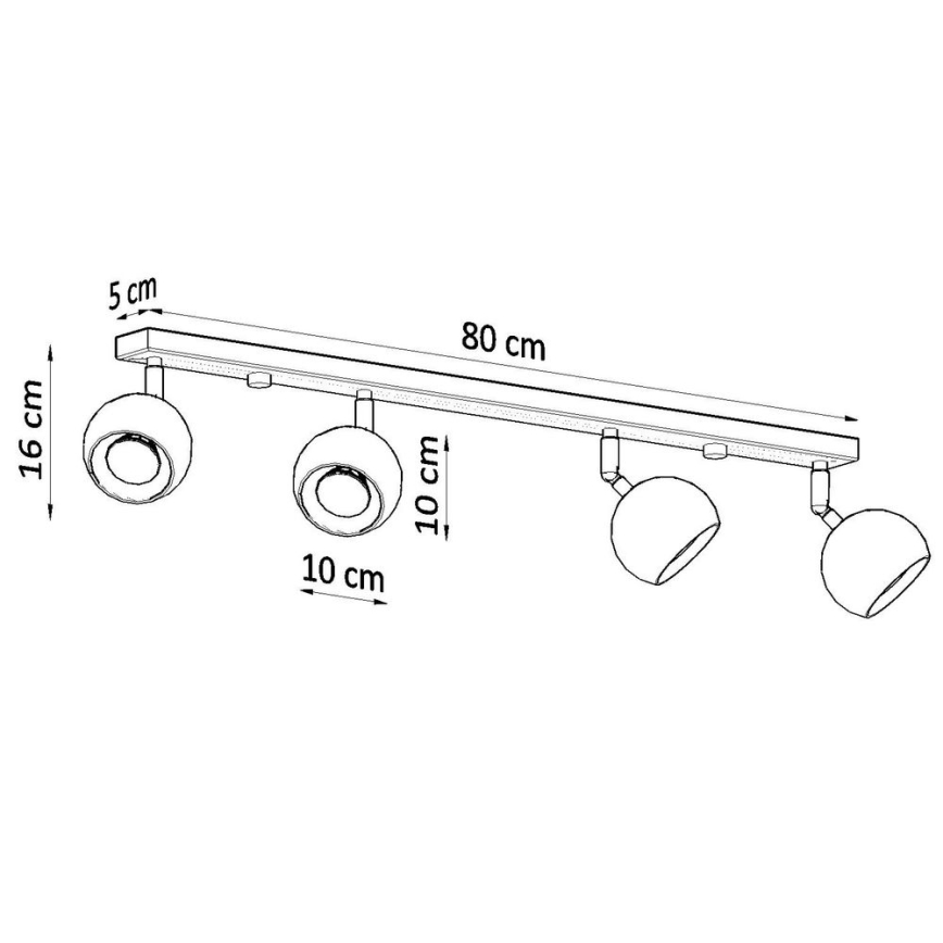 Oświetlenie punktowe sufitowe OCULARE 4xGU10/10W/230V