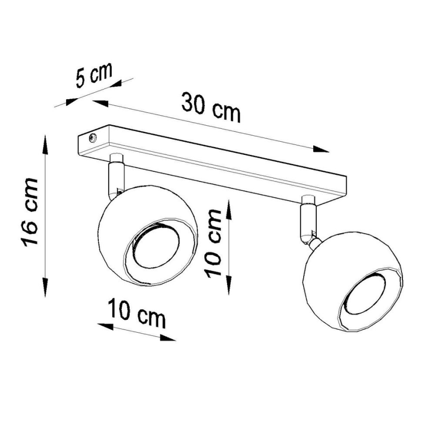 Oświetlenie punktowe sufitowe OCULARE 2xGU10/10W/230V