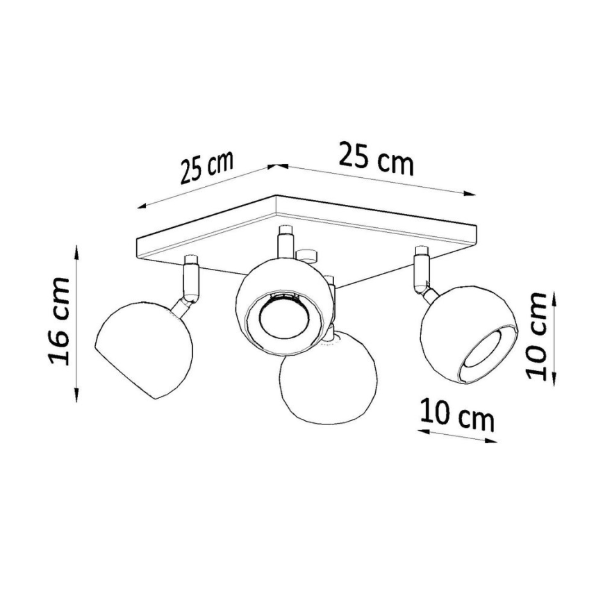Oświetlenie punktowe sufitowe OCULARE 4xGU10/10W/230V