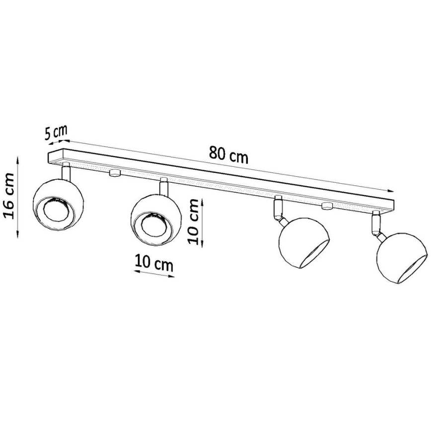 Oświetlenie punktowe sufitowe OCULARE 4xGU10/10W/230V