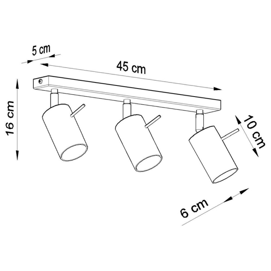 Oświetlenie punktowe sufitowe RING 3xGU10/10W/230V