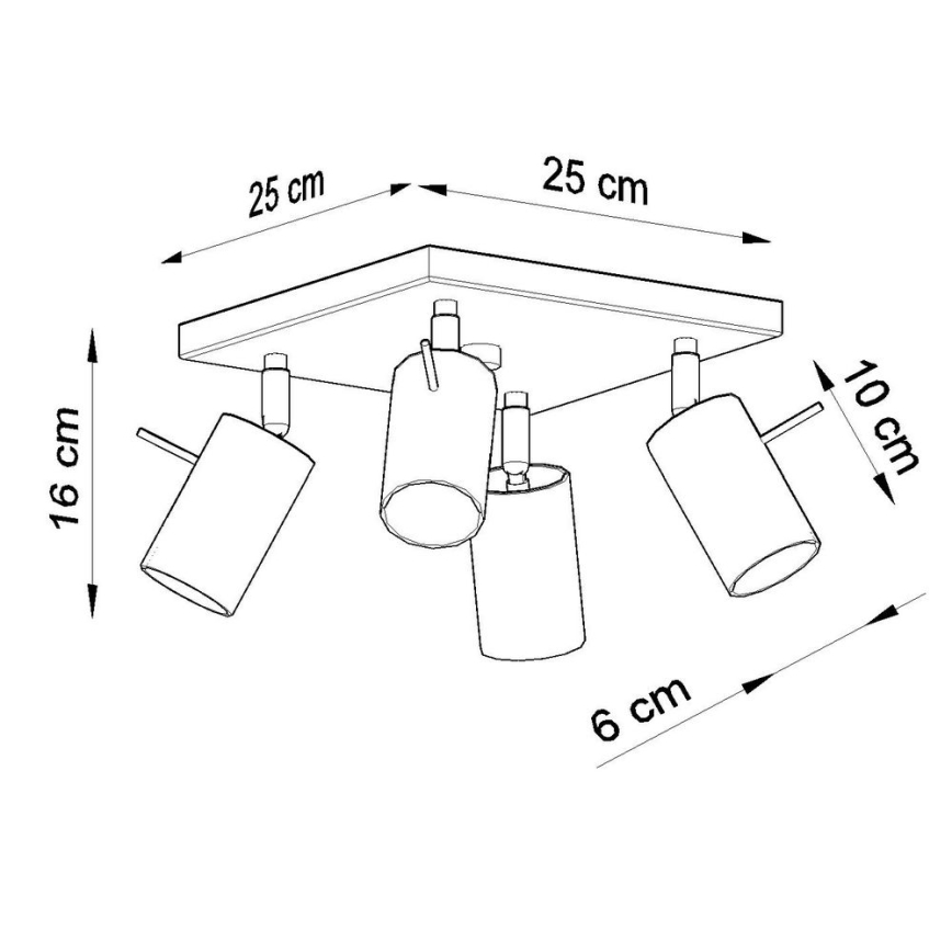 Oświetlenie punktowe sufitowe RING 4xGU10/10W/230V