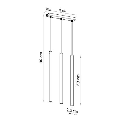 Żyrandol na lince PASTELO 3xG9/8W/230V biały