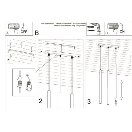 Żyrandol na lince PASTELO 3xG9/8W/230V biały