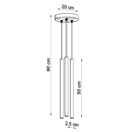 Żyrandol na lince PASTELO 3xG9/8W/230V biały