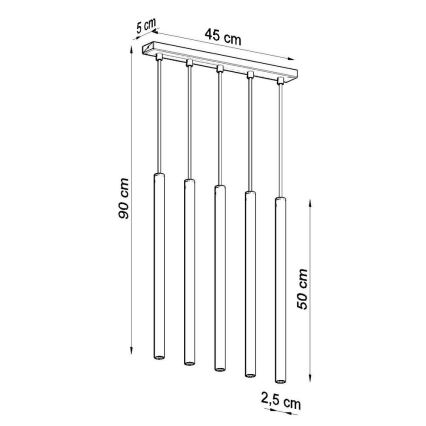 Żyrandol na lince PASTELO 5xG9/8W/230V biały