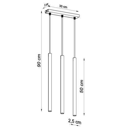 Żyrandol na lince PASTELO 3xG9/8W/230V czarny