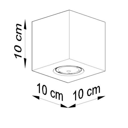 Plafon QUAD 1xGU10/40W/230V beton