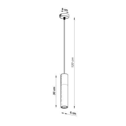 Żyrandol na lince PABLO 1xGU10/40W/230V czarny/buk