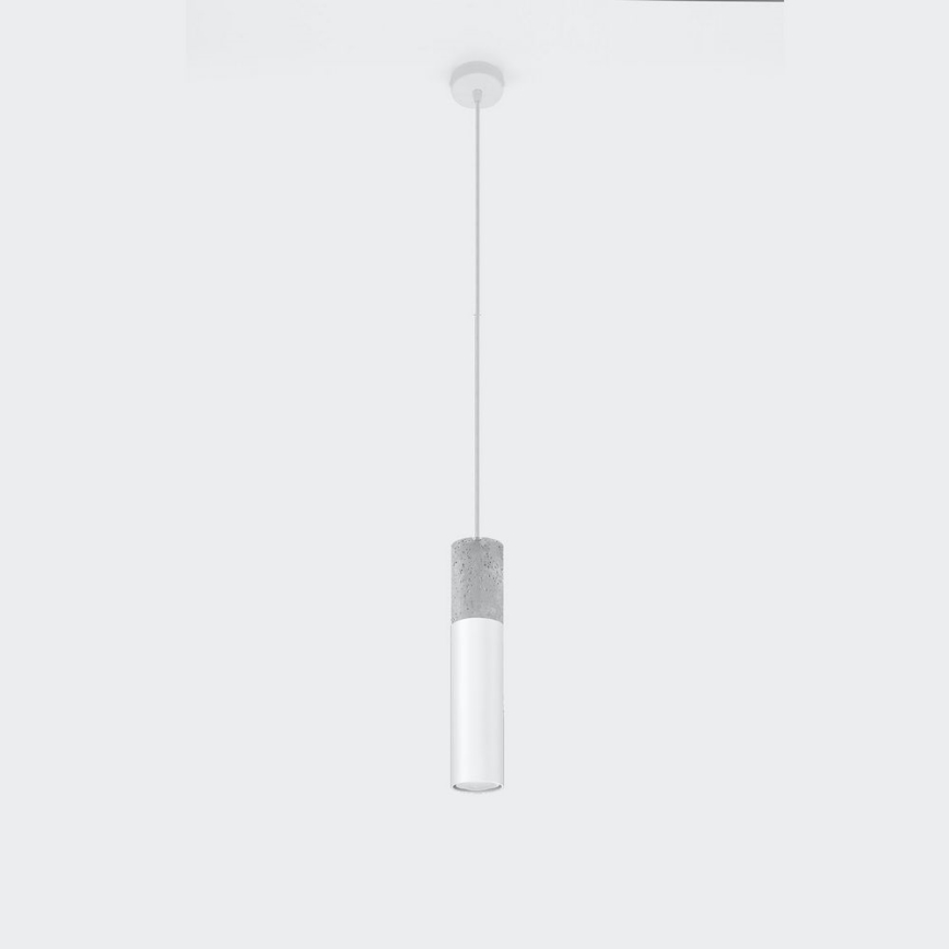 Żyrandol na lince BORGIO 1xGU10/40W/230V beton/metal biały